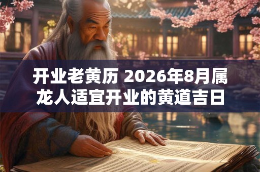 开业老黄历 2026年8月属龙人适宜开业的黄道吉日