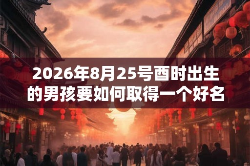 2026年8月25号酉时出生的男孩要如何取得一个好名字
