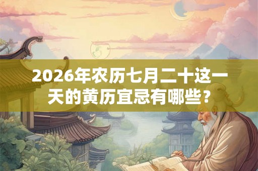 2026年农历七月二十这一天的黄历宜忌有哪些？