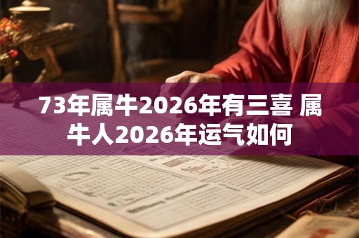73年属牛2026年有三喜 属牛人2026年运气如何