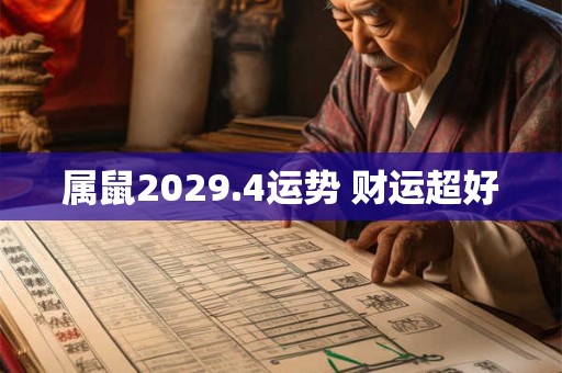 属鼠2029.4运势 财运超好