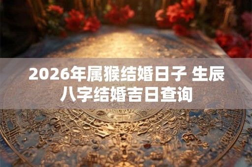 2026年属猴结婚日子 生辰八字结婚吉日查询