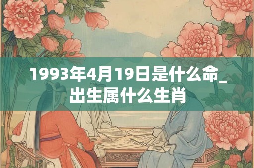 1993年4月19日是什么命_出生属什么生肖