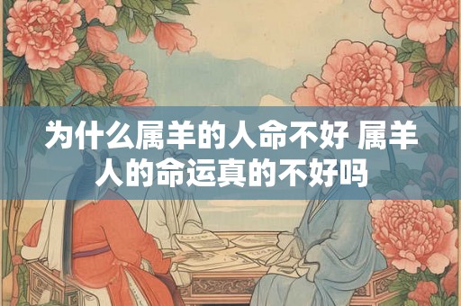 为什么属羊的人命不好 属羊人的命运真的不好吗 为什么属羊的人命不好 属羊人的命运真的不好吗