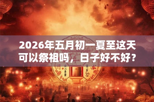 2026年五月初一夏至这天可以祭祖吗，日子好不好？