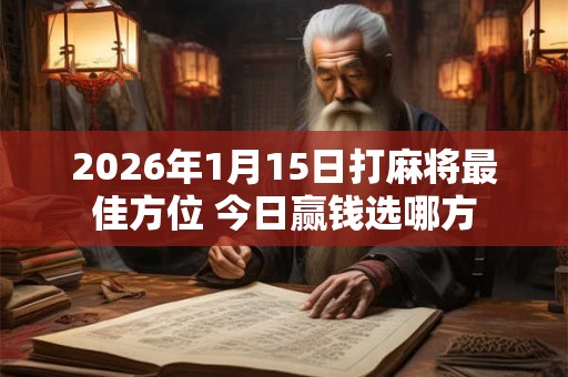 2026年1月15日打麻将最佳方位 今日赢钱选哪方