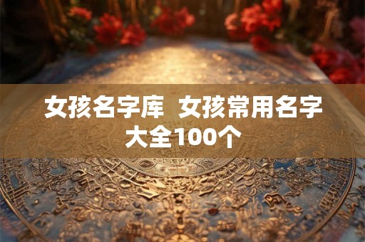 女孩名字库  女孩常用名字大全100个