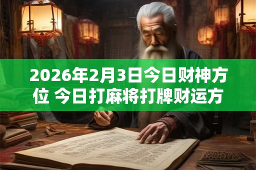 2026年2月3日今日财神方位 今日打麻将打牌财运方位 2026年2月3日今日财神方位 今日打麻将打牌财运方位