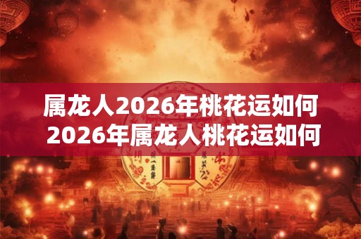 属龙人2026年桃花运如何 2026年属龙人桃花运如何