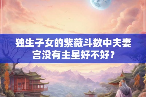 独生子女的紫薇斗数中夫妻宫没有主星好不好？