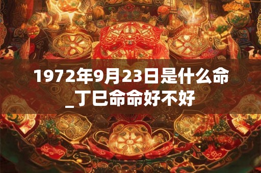 1972年9月23日是什么命_丁巳命命好不好