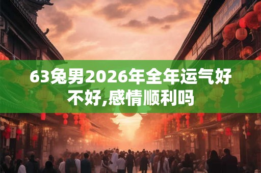 63兔男2026年全年运气好不好,感情顺利吗