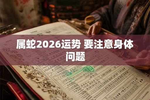 属蛇2026运势 要注意身体问题