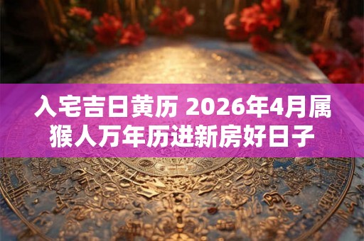 入宅吉日黄历 2026年4月属猴人万年历进新房好日子 入宅吉日黄历 2026年4月属猴人万年历进新房好日子