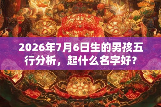 2026年7月6日生的男孩五行分析，起什么名字好？
