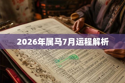2026年属马7月运程解析