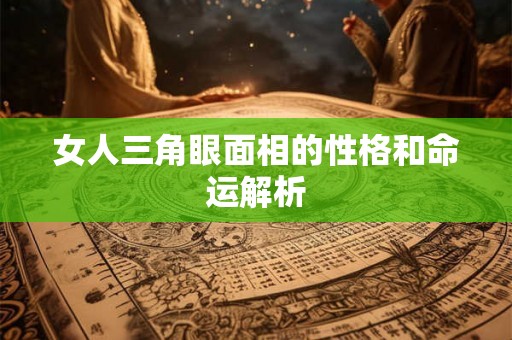 女人三角眼面相的性格和命运解析