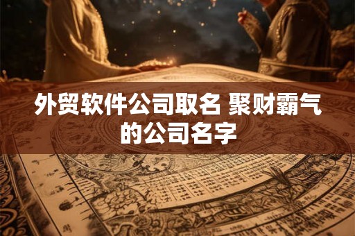 外贸软件公司取名 聚财霸气的公司名字