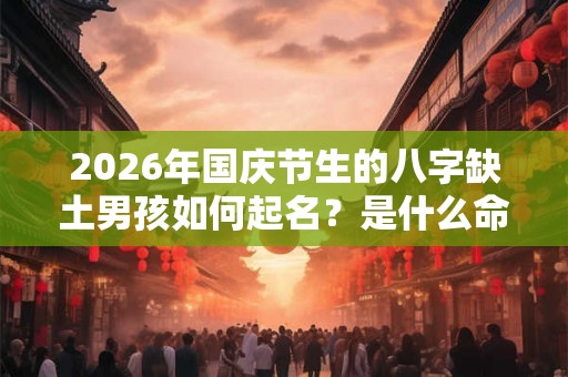 2026年国庆节生的八字缺土男孩如何起名？是什么命？