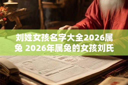 刘姓女孩名字大全2026属兔 2026年属兔的女孩刘氏名字有哪些