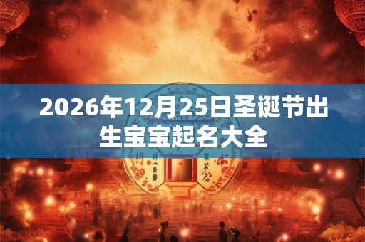 2026年12月25日圣诞节出生宝宝起名大全
