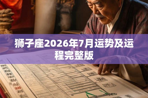 狮子座2026年7月运势及运程完整版