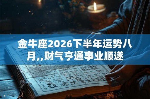 金牛座2026下半年运势八月,,财气亨通事业顺遂 金牛座2026下半年运势八月,,财气亨通事业顺遂