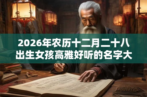 2026年农历十二月二十八出生女孩高雅好听的名字大全集