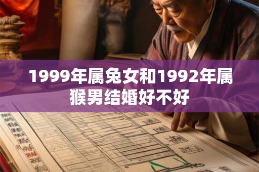 1999年属兔女和1992年属猴男结婚好不好