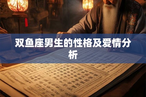 双鱼座男生的性格及爱情分析