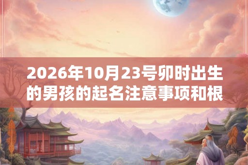 2026年10月23号卯时出生的男孩的起名注意事项和根据
