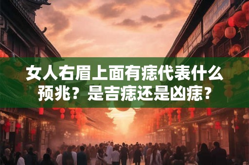 女人右眉上面有痣代表什么预兆？是吉痣还是凶痣？