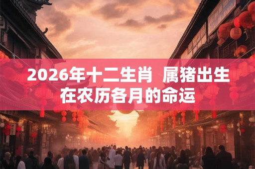 2026年十二生肖  属猪出生在农历各月的命运