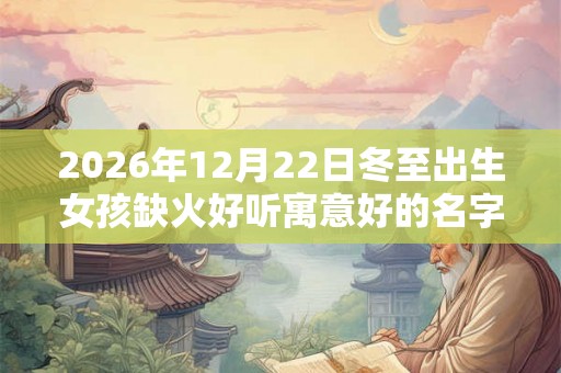2026年12月22日冬至出生女孩缺火好听寓意好的名字 2026年12月22日冬至出生女孩缺火好听寓意好的名字