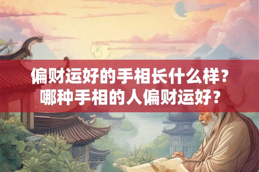 偏财运好的手相长什么样?哪种手相的人偏财运好? 偏财运好的手相长什么样?哪种手相的人偏财运好?