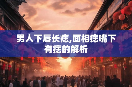 男人下唇长痣,面相痣嘴下有痣的解析