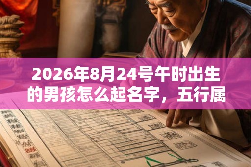 2026年8月24号午时出生的男孩怎么起名字，五行属什么