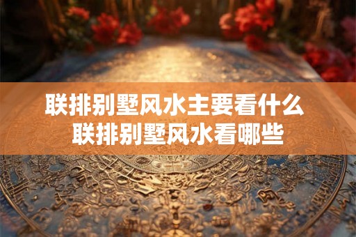 联排别墅风水主要看什么 联排别墅风水看哪些