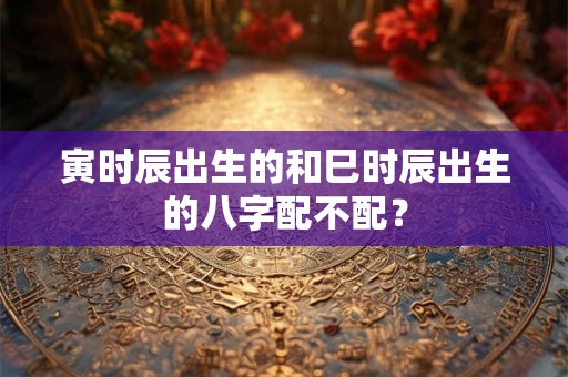 寅时辰出生的和巳时辰出生的八字配不配？