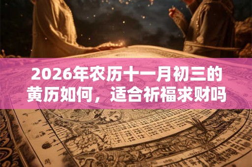 2026年农历十一月初三的黄历如何,适合祈福求财吗? 2026年农历十一月初三的黄历如何,适合祈福求财吗?