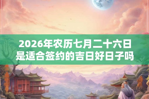 2026年农历七月二十六日是适合签约的吉日好日子吗？