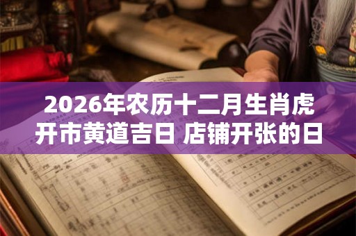 2026年农历十二月生肖虎开市黄道吉日 店铺开张的日子