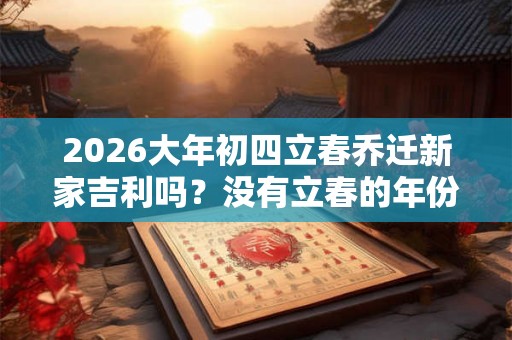 2026大年初四立春乔迁新家吉利吗？没有立春的年份可以乔迁吗？