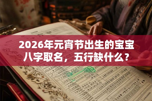 2026年元宵节出生的宝宝八字取名，五行缺什么？