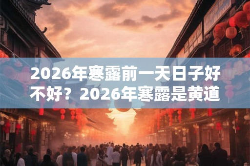 2026年寒露前一天日子好不好？2026年寒露是黄道吉日吗？