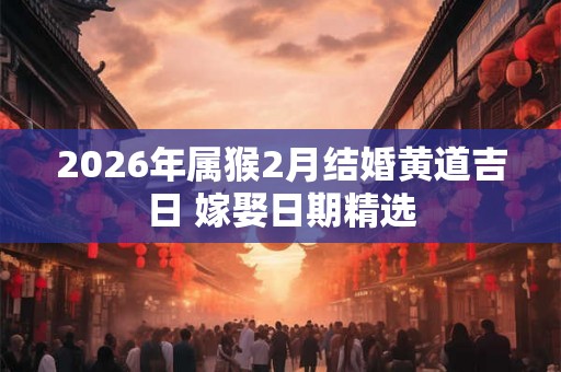 2026年属猴2月结婚黄道吉日 嫁娶日期精选 2026年属猴2月结婚黄道吉日 嫁娶日期精选