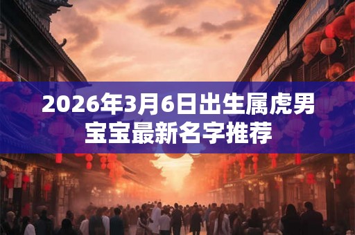2026年3月6日出生属虎男宝宝最新名字推荐