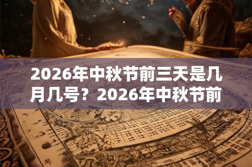 2026年中秋节前三天是几月几号？2026年中秋节前哪天适合搬新家？