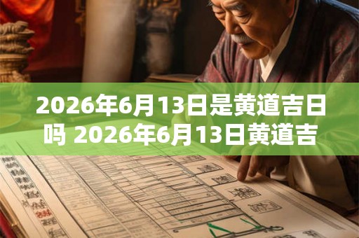 2026年6月13日是黄道吉日吗 2026年6月13日黄道吉日吗