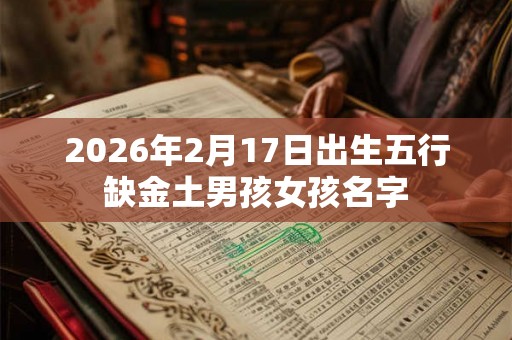 2026年2月17日出生五行缺金土男孩女孩名字